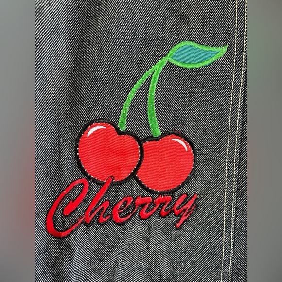 Hostess Pick ☄️💥 Unique Vintage ILLUSIONZ Denim Jacket with Red Cherry Accents - Picture 10 of 11